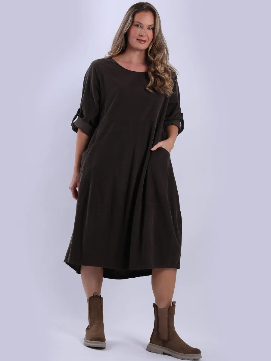 Chocolate Maeve Corduroy Slouch Dress