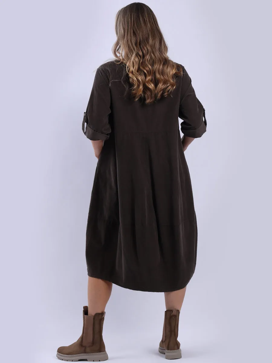 Chocolate Maeve Corduroy Slouch Dress