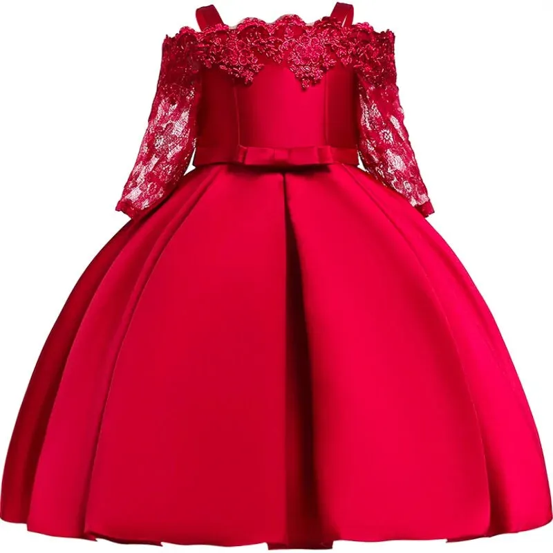 Christmas Dress With Flared Sleeves For Girls