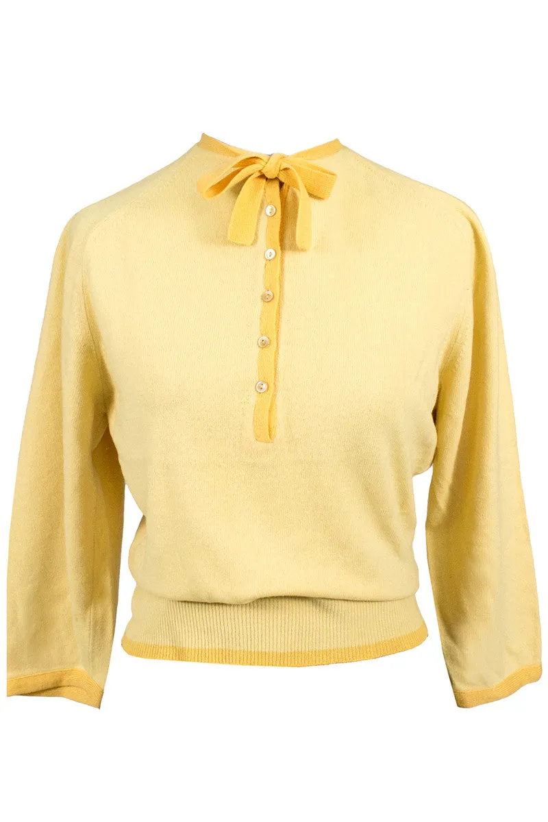 Coleraine 1950's Butter Yellow Cashmere Vintage Sweater