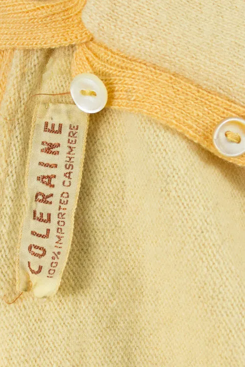 Coleraine 1950's Butter Yellow Cashmere Vintage Sweater