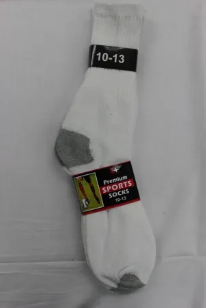 cotton plus men's white premium sports socks Case of 240