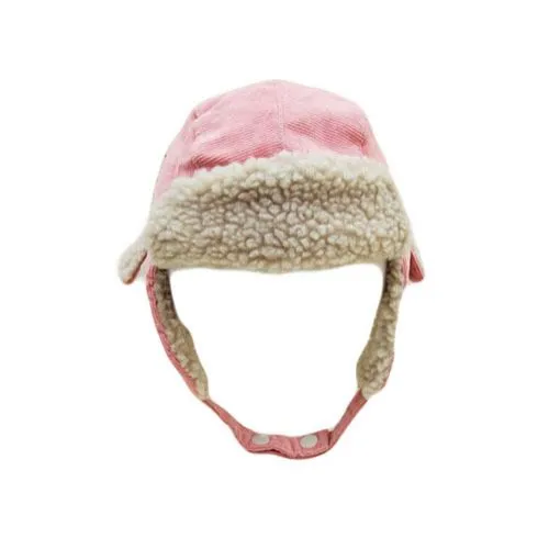 Cotton Toddler Kids Winter Earflap Cap Corduroy Beanie Shearling Trapper Hat CCJ1477