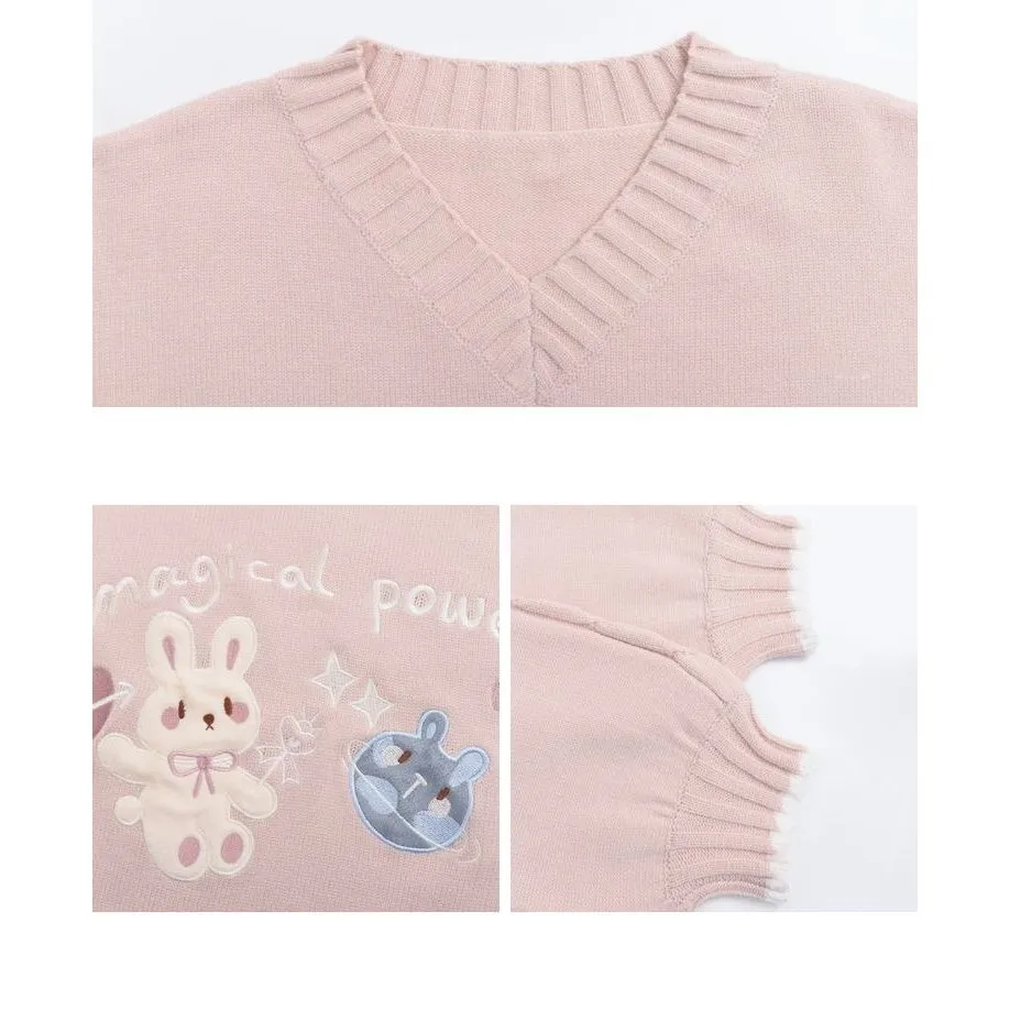 Cozy Kawaii Sweater - Magical Power Bunny Design