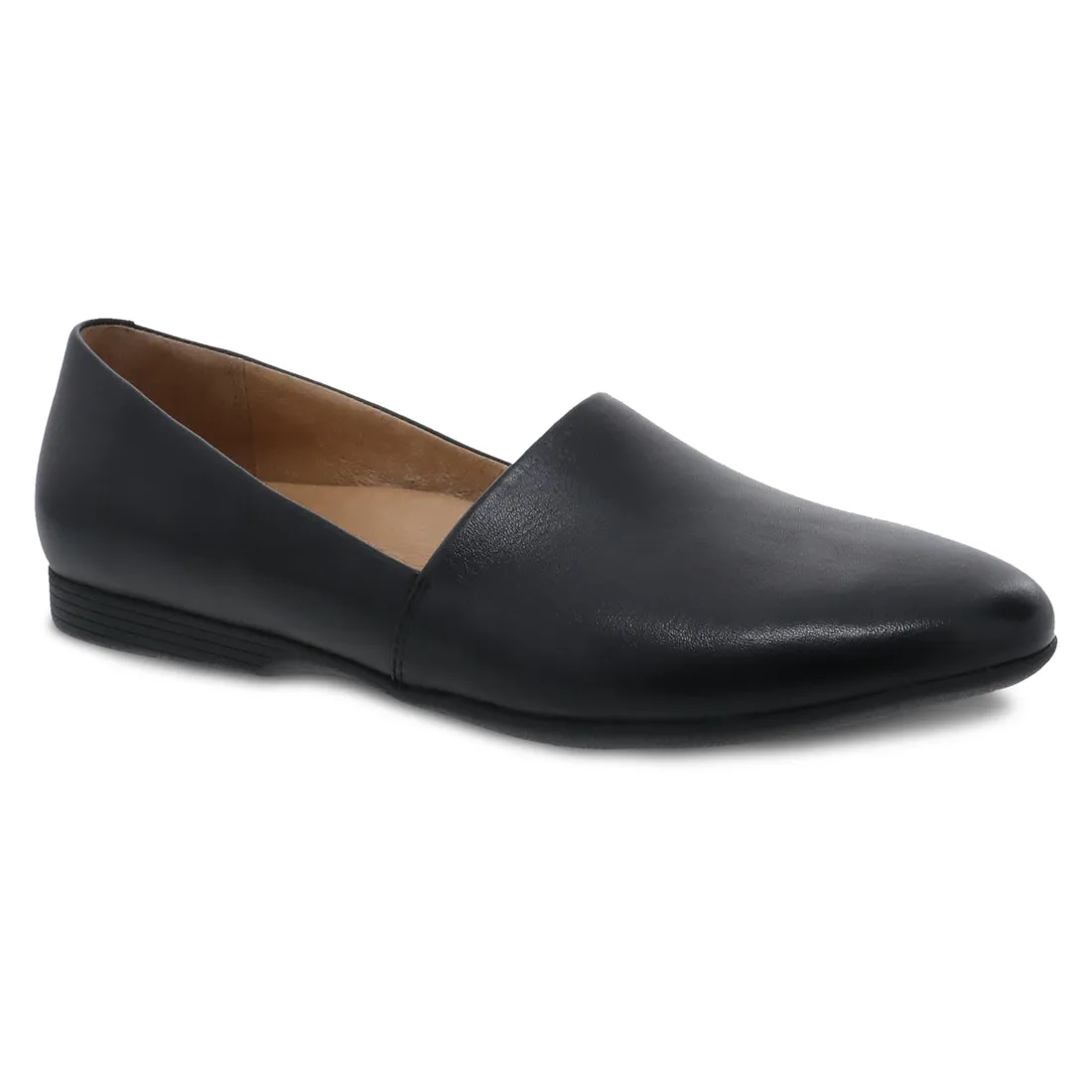 Dansko Larisa Black Milled Nappa Flat Available in Wide Widths