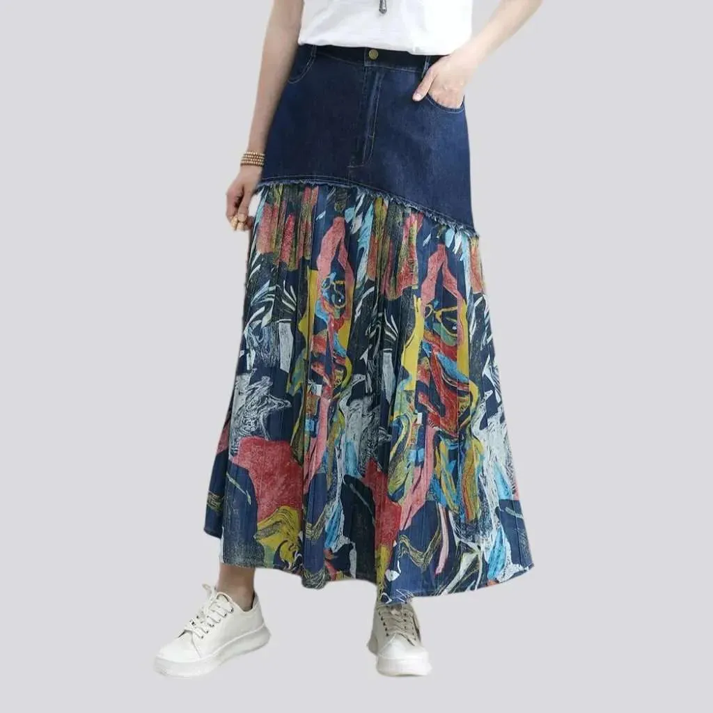 Dark wash y2k jean skirt
 for ladies