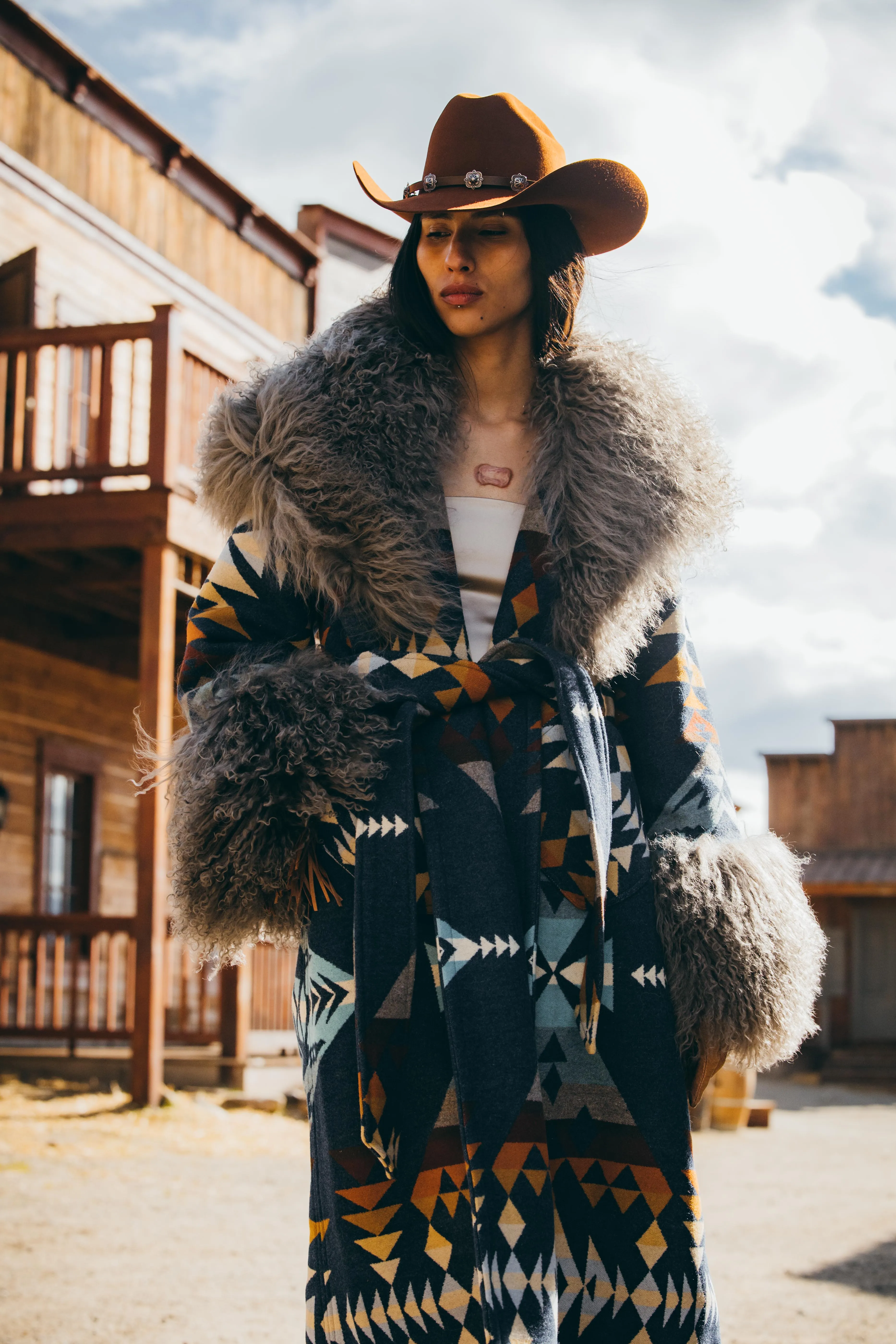 Diamond Peak Shearling Duster