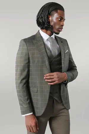 Double Breasted Green Plaid Mens Suit | Wessi