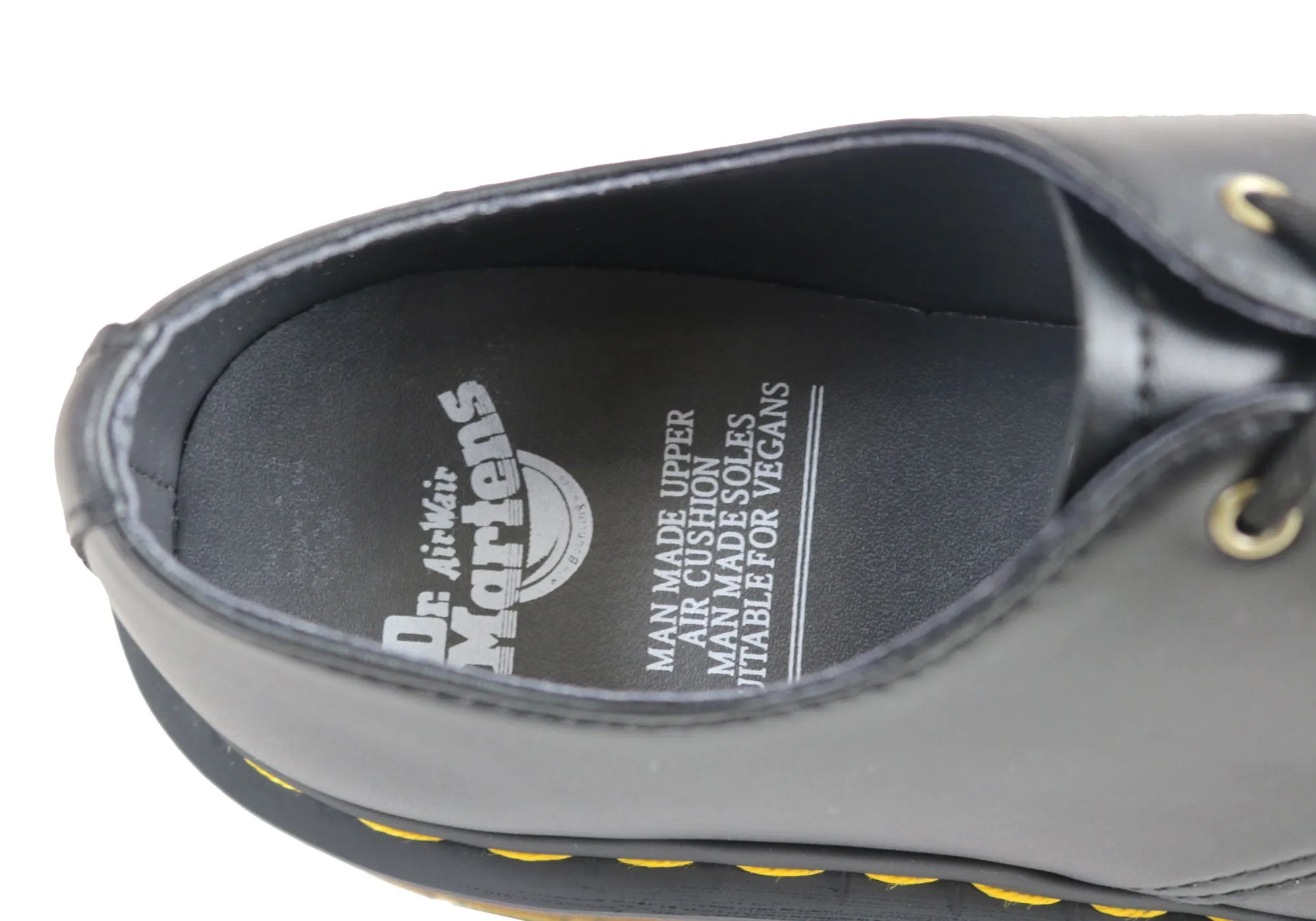 Dr Martens Vegan 1461 3 Eye Black Lace Up Comfortable Unisex Shoes