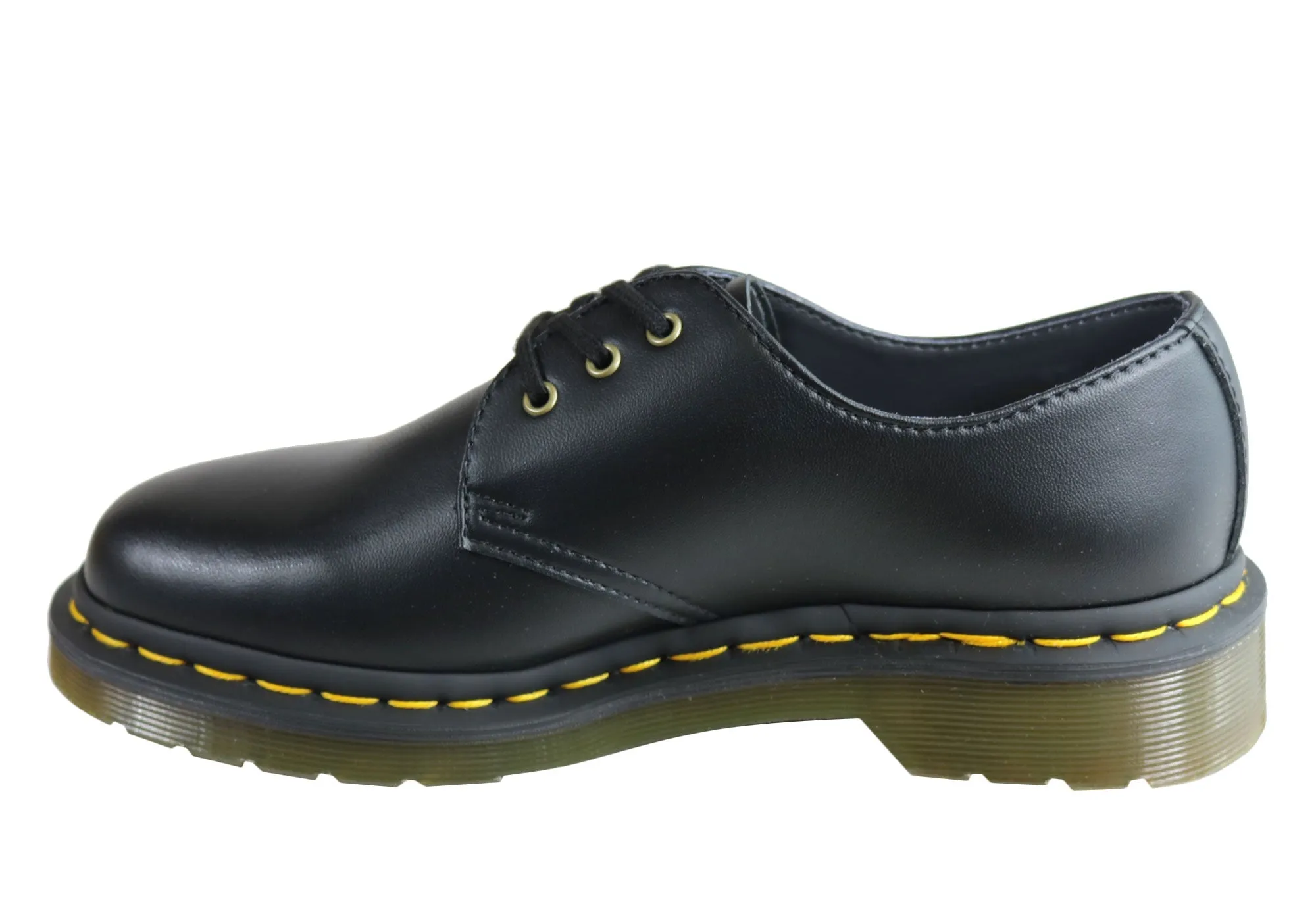 Dr Martens Vegan 1461 3 Eye Black Lace Up Comfortable Unisex Shoes