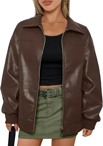 Elara Leather Bomber Jacket for Women | Order Now