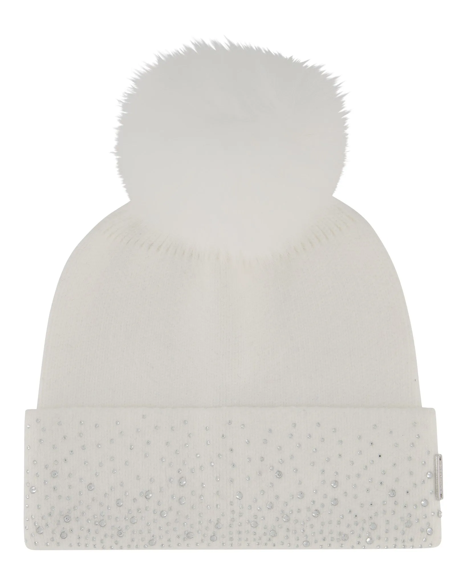 Embellished Beanie with Toscana Shearling Lamb Pompom