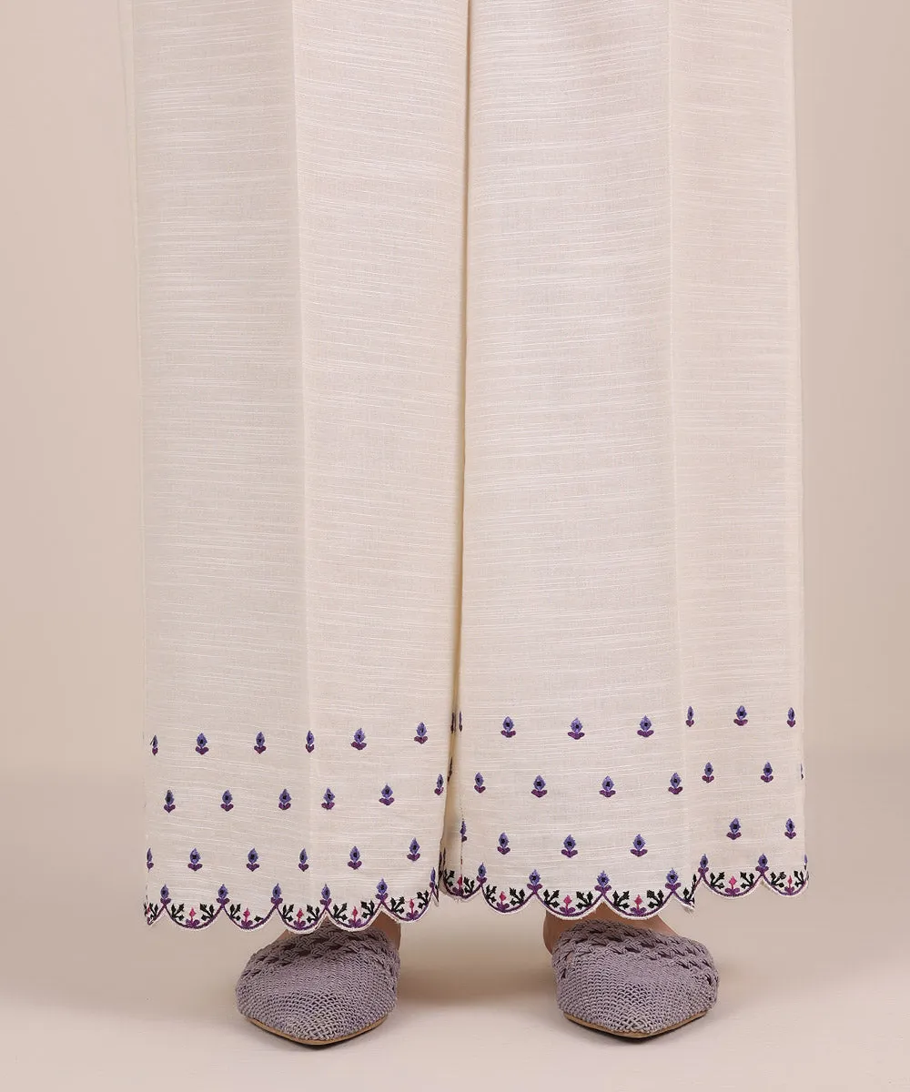 Embroidered Khaddar Culottes