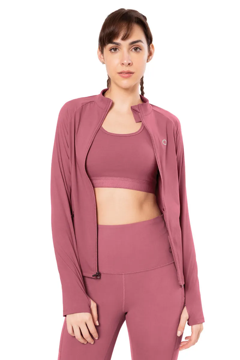 Energize Performance Full Sleeve Active Jacket - Heather Rose