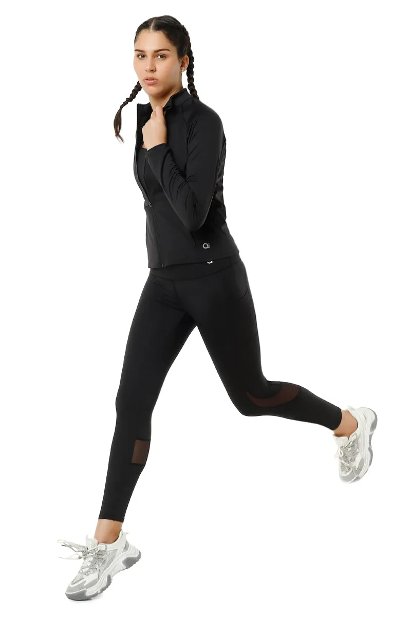 Energize Performance Full Sleeve Active Jacket - Jet Black