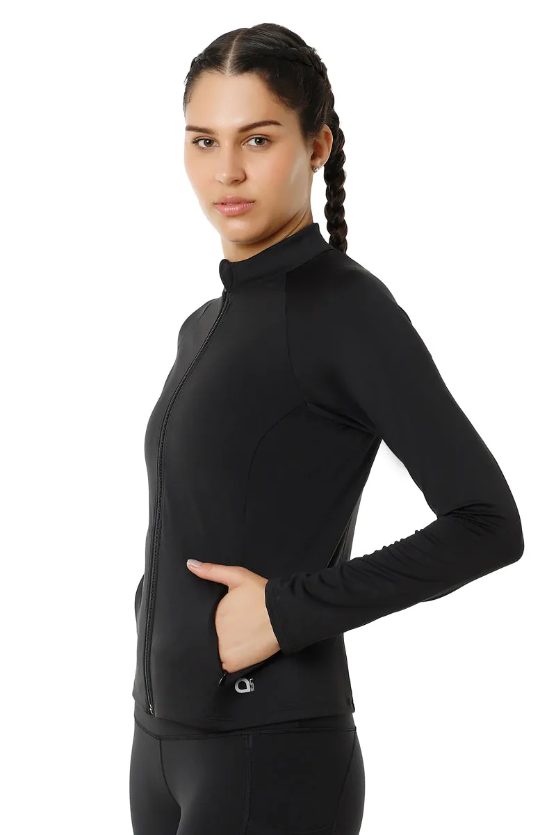 Energize Performance Full Sleeve Active Jacket - Jet Black