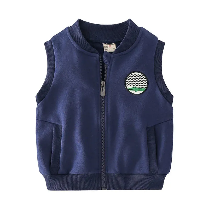 Fashion Boys Waistcoat Toddler Kids Zipper Cotton Vests Children's Clothes Jacket Coat