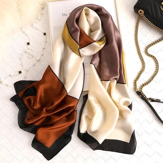 Fashion Silk Scarf Printed Bandana Shawl #LZ046