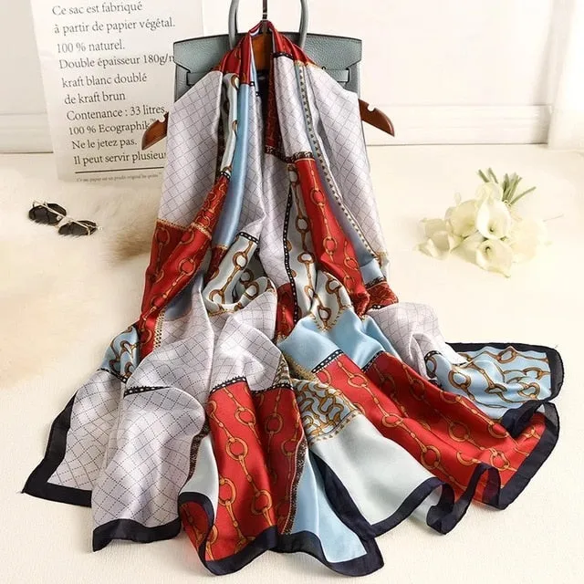 Fashion Silk Scarf Printed Bandana Shawl #LZ046