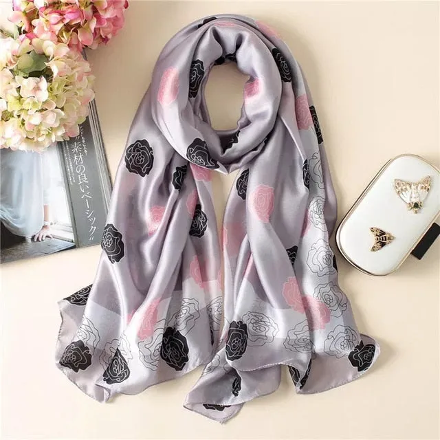 Fashion Silk Scarf Printed Bandana Shawl #LZ046