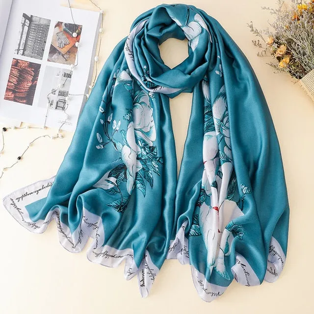 Fashion Silk Scarf Printed Bandana Shawl #LZ046