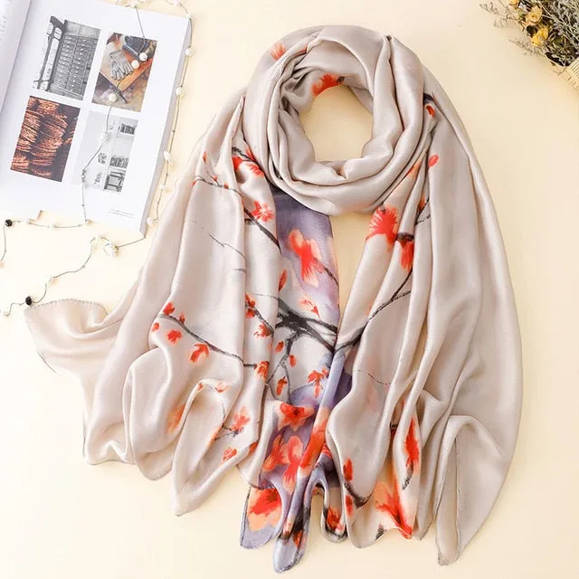 Fashion Silk Scarf Printed Bandana Shawl #LZ046