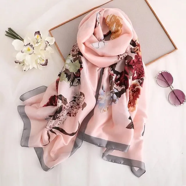 Fashion Silk Scarf Printed Bandana Shawl #LZ046