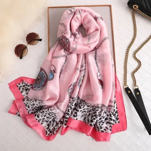 Fashion Silk Scarf Printed Bandana Shawl #LZ046