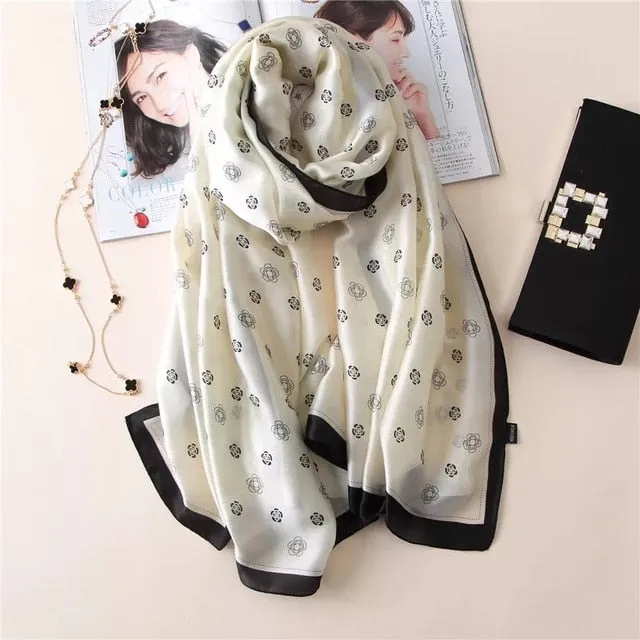 Fashion Silk Scarf Printed Bandana Shawl #LZ046