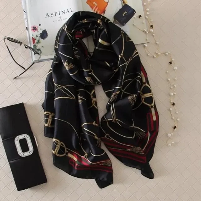 Fashion Silk Scarf Printed Bandana Shawl #LZ046