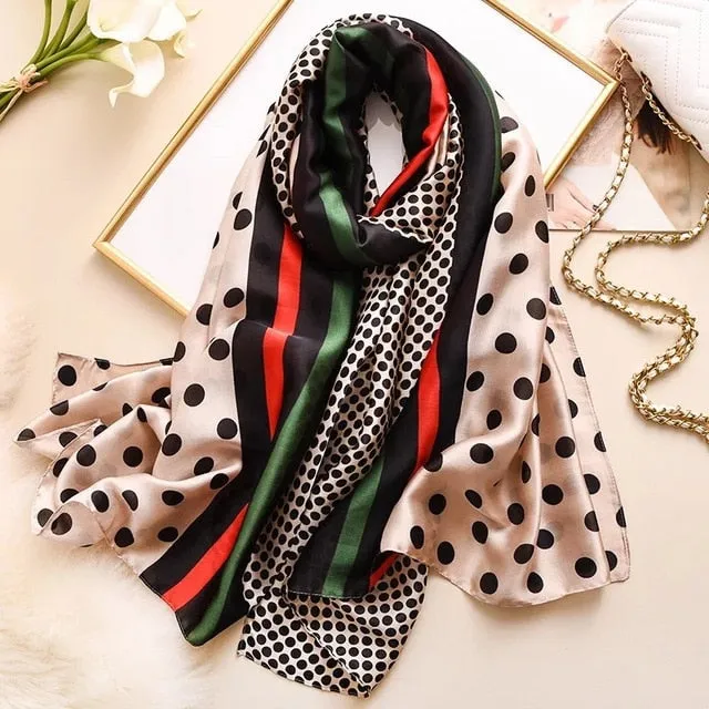 Fashion Silk Scarf Printed Bandana Shawl #LZ046