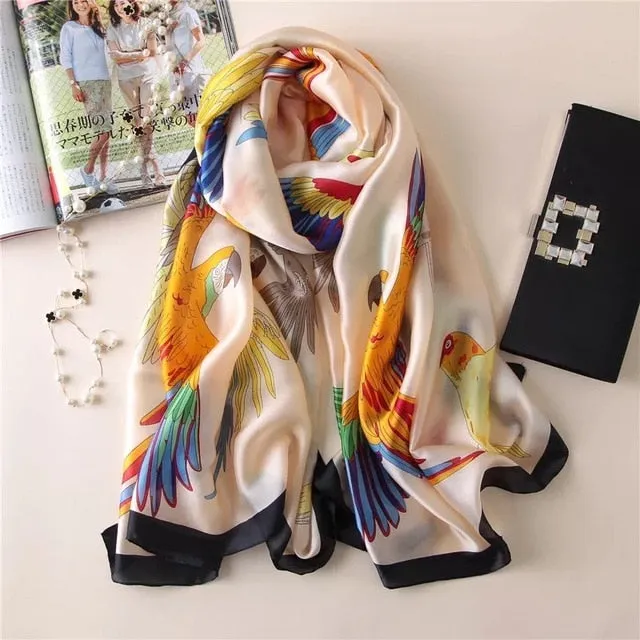 Fashion Silk Scarf Printed Bandana Shawl #LZ046