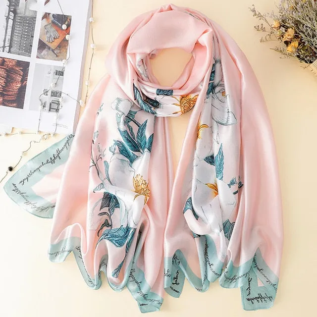 Fashion Silk Scarf Printed Bandana Shawl #LZ046