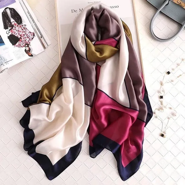 Fashion Silk Scarf Printed Bandana Shawl #LZ046