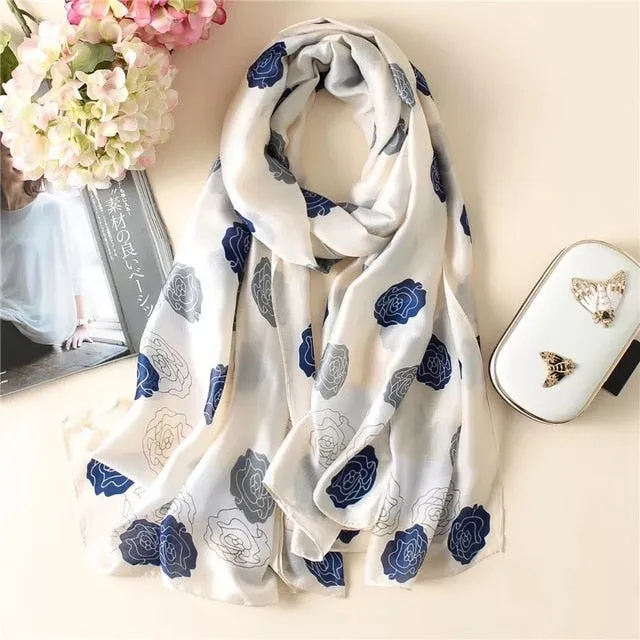 Fashion Silk Scarf Printed Bandana Shawl #LZ046