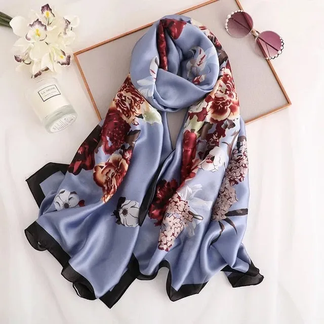 Fashion Silk Scarf Printed Bandana Shawl #LZ046