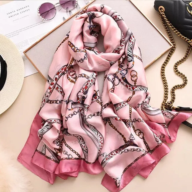 Fashion Silk Scarf Printed Bandana Shawl #LZ046