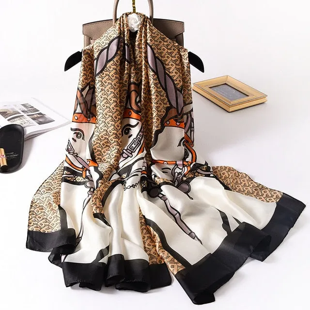 Fashion Silk Scarf Printed Bandana Shawl #LZ046