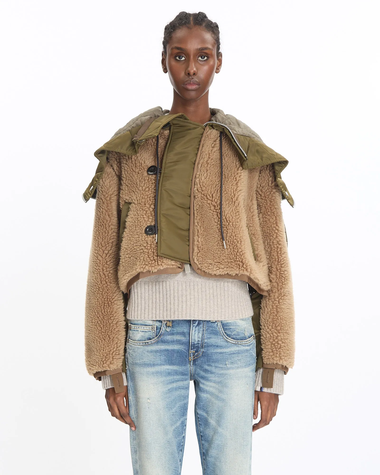 Faux Shearling x Nylon Blouson