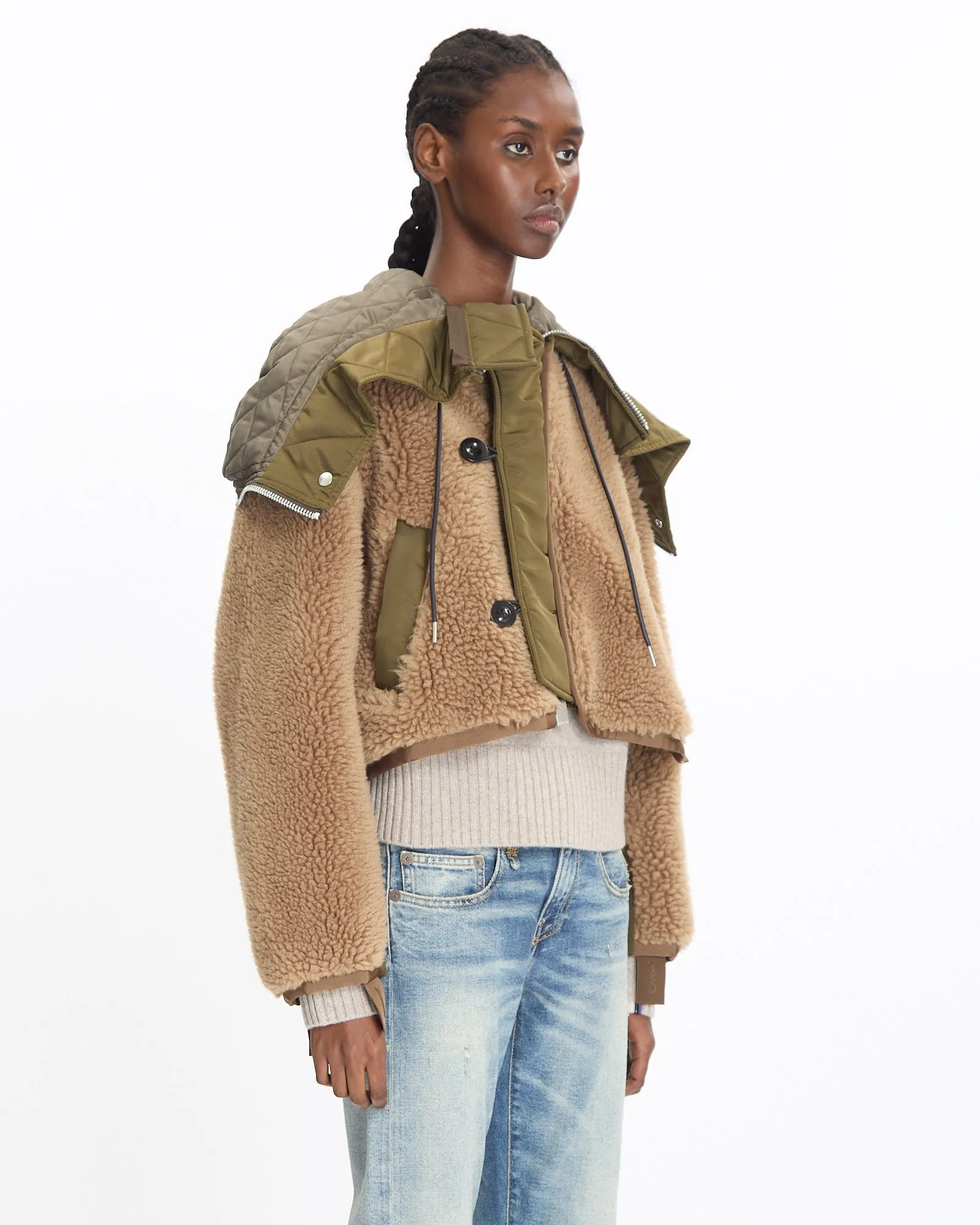 Faux Shearling x Nylon Blouson