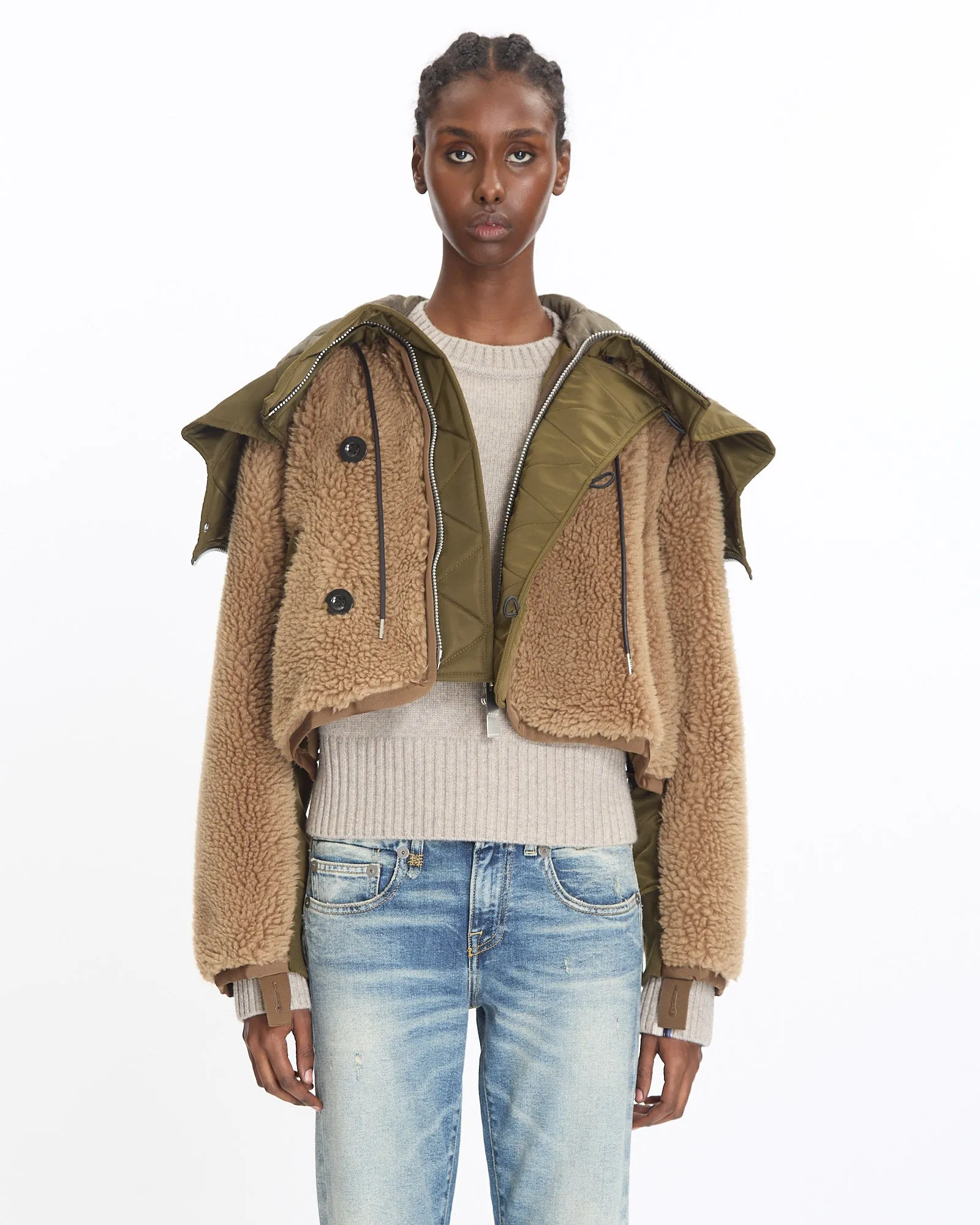 Faux Shearling x Nylon Blouson