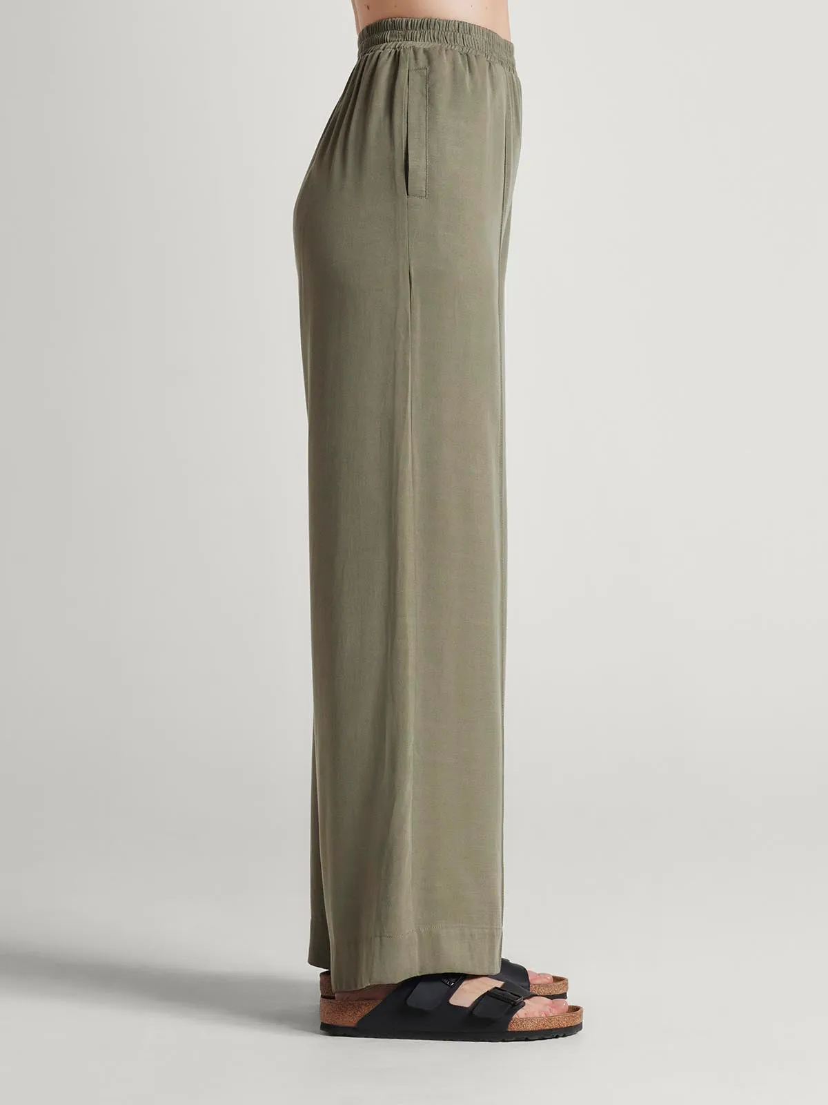 Faya Tencel™ Wide Leg Trouser - Cargo Green