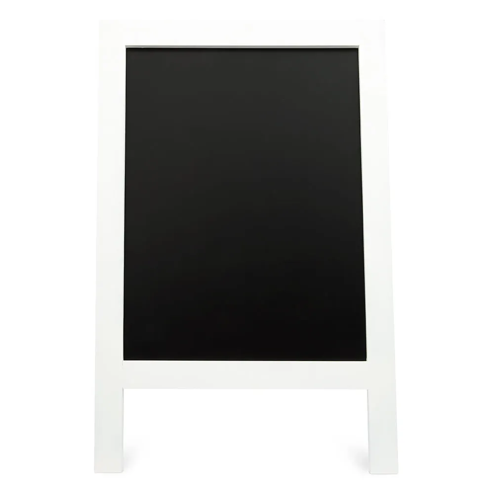 FRAMED RECTANGULAR CHALKBOARD EASEL SIGN - WHITE