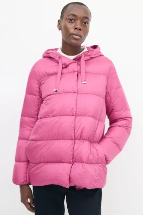 Fuchsia Down Hooded Puffer Jacket