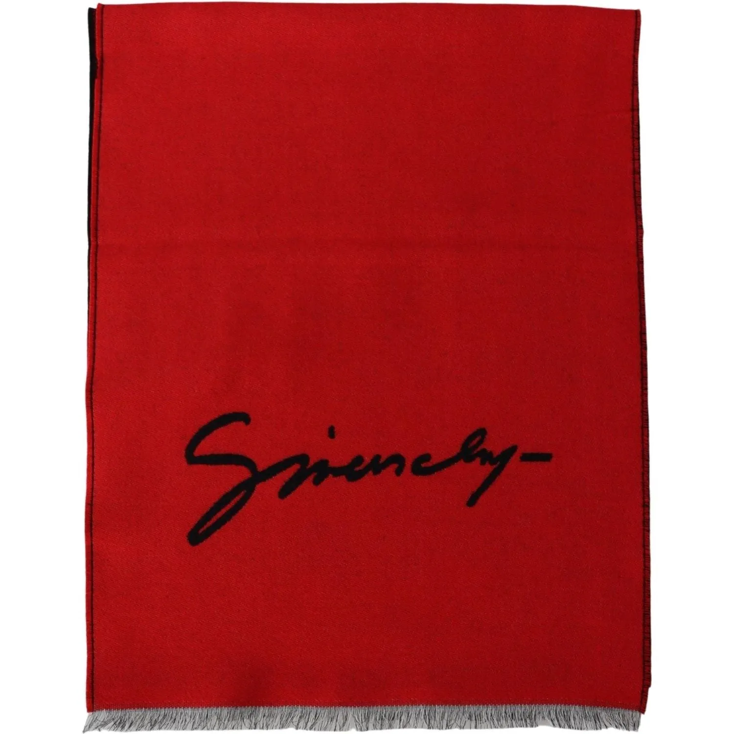 Givenchy Elegant Red Wool Blend Unisex Scarf