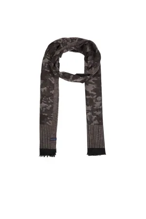 Gray - Black Patterned Scarf