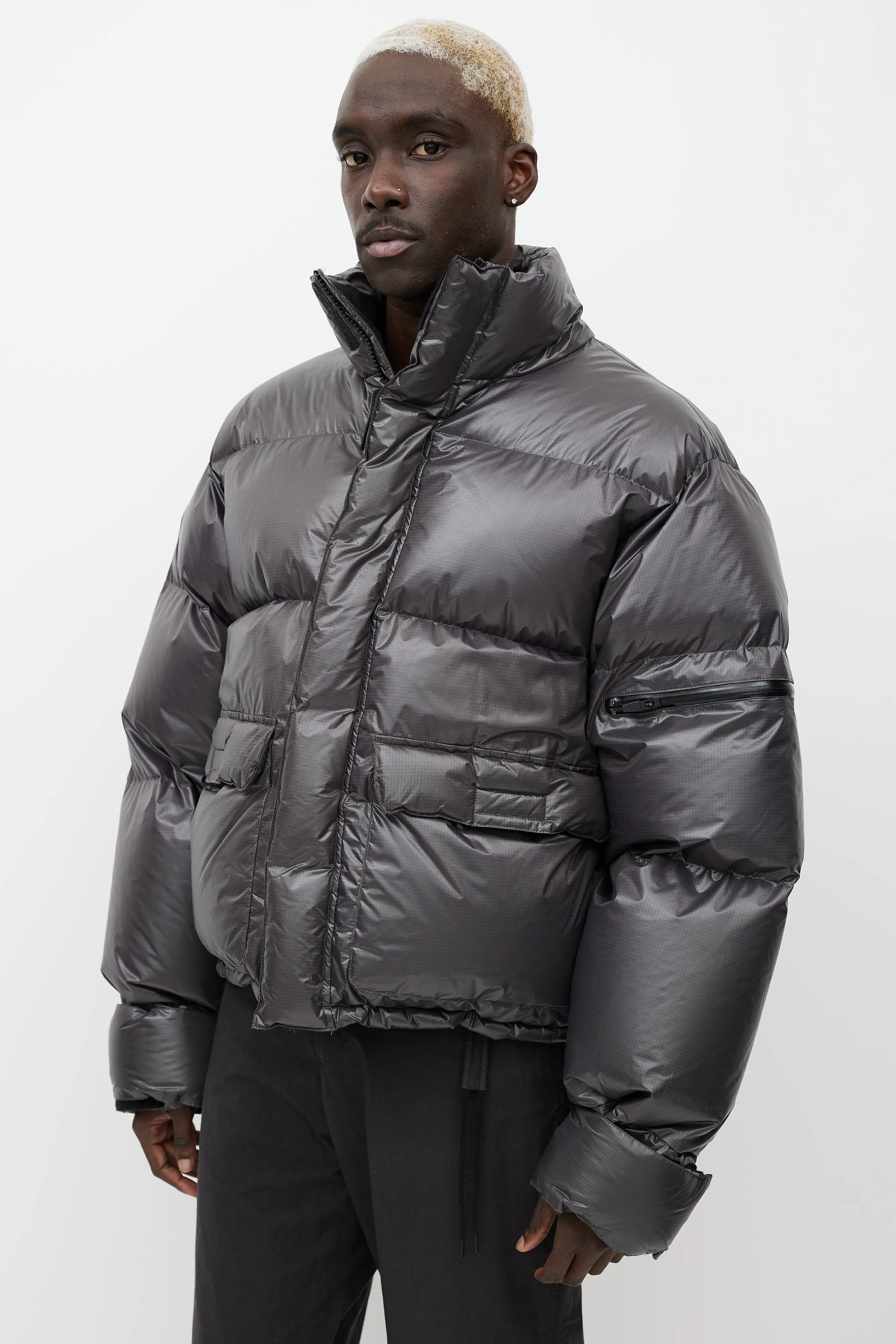 Grey Down Puffer Jacket