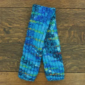 Hand Knitted Wool Leg Warmers - SD Bright Blue Mix