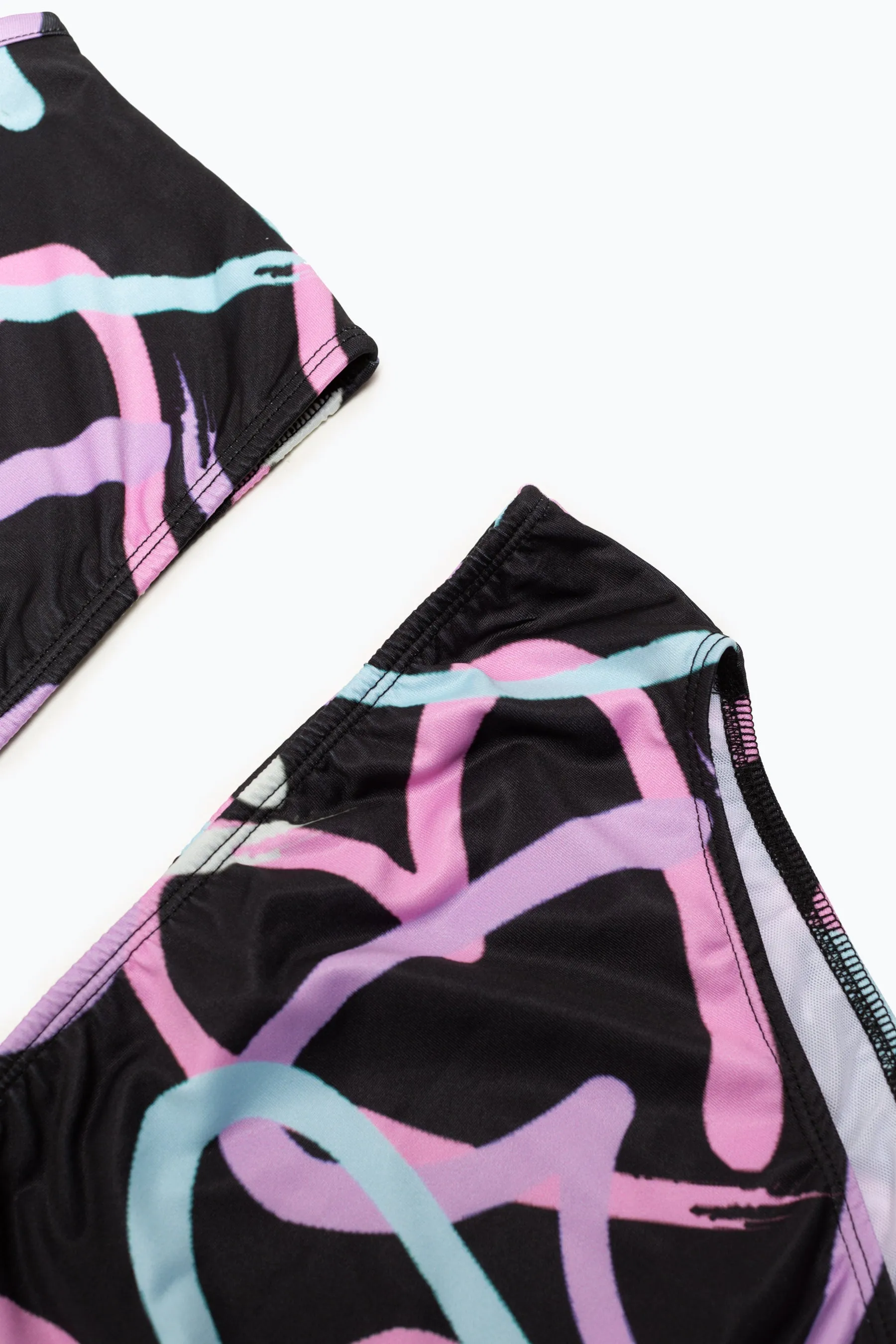 Hype Girls Black Multi Pastel Heart Bikini