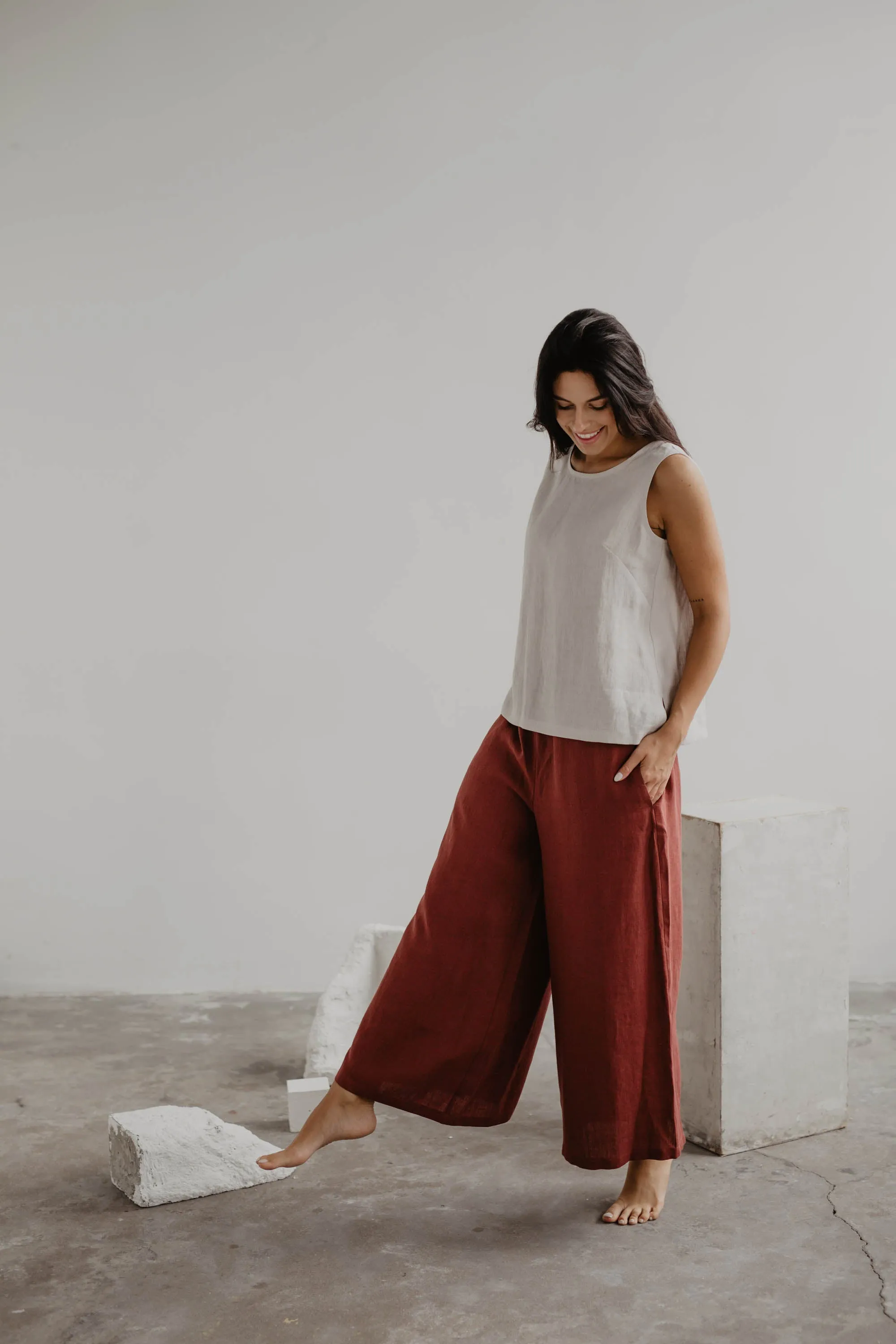 Isabella Wide Linen Pants